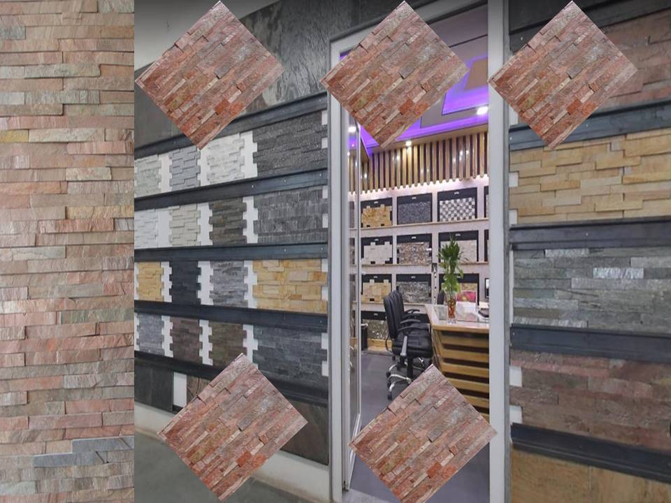 Natural Copper Slate stacked ledge culture Stone Cladding tiles